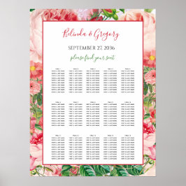  Floral Rozen Wedding Seating Chart Poster