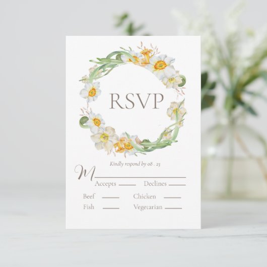 Floral RSVP (Staand voorkant)