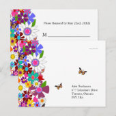 Floral RSVP Briefkaarten (Voorkant / Achterkant)