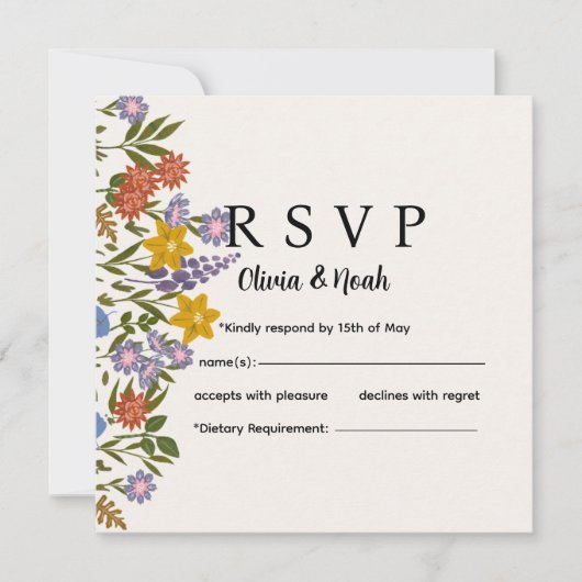 Floral RSVP Card  (Voorkant)
