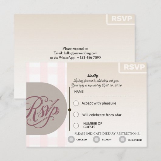 Floral RSVP Card | Custom Wedding Reply Card (Voorkant / Achterkant)