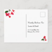 Floral RSVP Invitation Briefkaart met Bougainville (Achterkant)