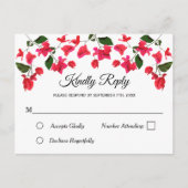 Floral RSVP Invitation Briefkaart met Bougainville (Voorkant)