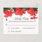 Floral RSVP Invitation Briefkaart met Red Hibiscus (Voorkant)