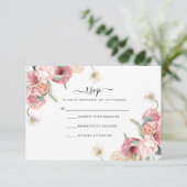 Floral RSVP-kaart | Annabeth RSVP Kaartje (Staand voorkant)