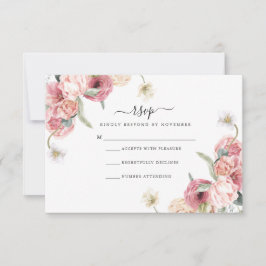 Floral RSVP-kaart | Annabeth RSVP Kaartje