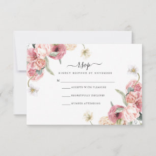 Floral RSVP-kaart   Annabeth RSVP Kaartje