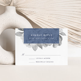  Floral RSVP-kaart | marine RSVP Kaartje