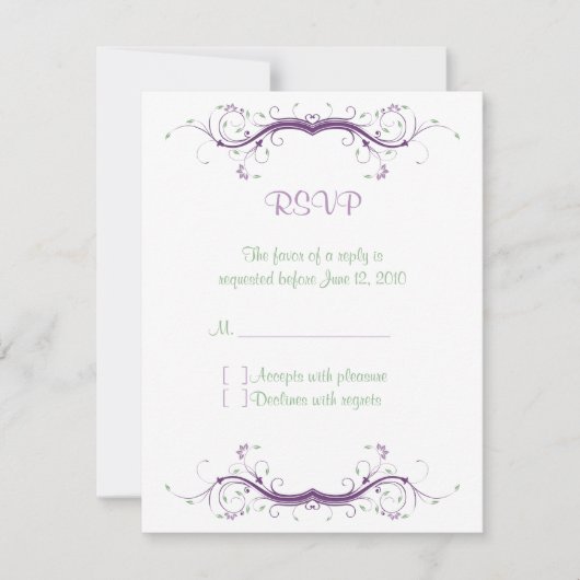 Floral RSVP-kaart RSVP Kaartje (Voorkant)