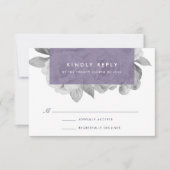  Floral RSVP-kaart | Violet RSVP Kaartje (Voorkant)
