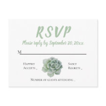 Floral RSVP Mint Groene Sappige Cactus Waterverf
