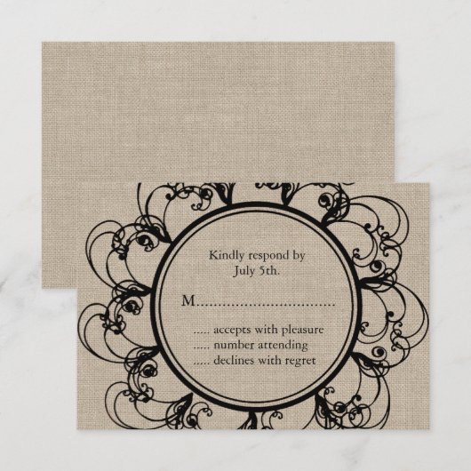 Floral RSVP op schoot (Voorkant / Achterkant)