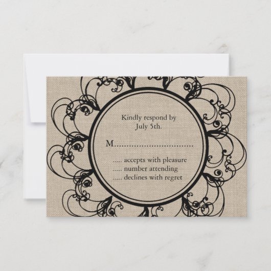 Floral RSVP op schoot Kaartje (Voorkant)