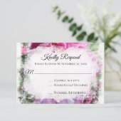 *~* Floral RSVP PEONY AR1 Huwelijk RSVP (Staand voorkant)