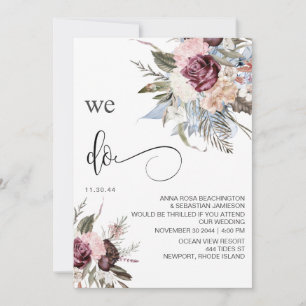 *~* Floral-RSVP - QR AR15 Roos WEDDING Kaart
