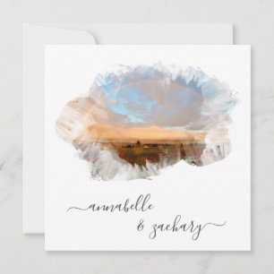 *~* FLORAL + RSVP - QR RAINBOW AR11 BEACH WEDDING  KAART