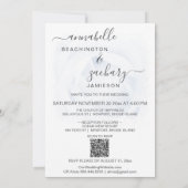 *~* Floral RSVP + QR Roos AR8 Huwelijksuitnodiging Kaart (Achterkant)