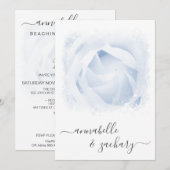 *~* Floral RSVP + QR Roos AR8 Huwelijksuitnodiging Kaart (Voorkant / Achterkant)