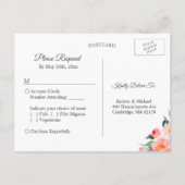 Floral RSVP Reply Kaart Waterverf (Achterkant)