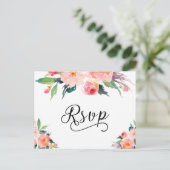 Floral RSVP Reply Kaart Waterverf (Staand voorkant)