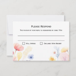 Floral RSVP Respons Huwelijk Kaart