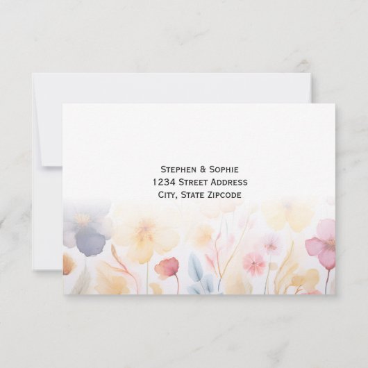 Floral RSVP Respons Huwelijk Kaart (Achterkant)