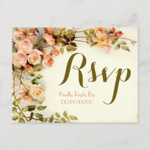 Floral rsvp uitnodiging briefkaart