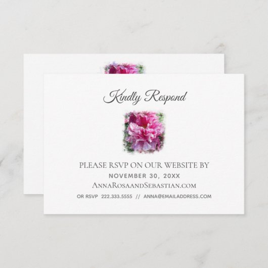 *~* Floral RSVP Website AR1 Huwelijk RSVP Informatiekaartje (Voorkant / Achterkant)