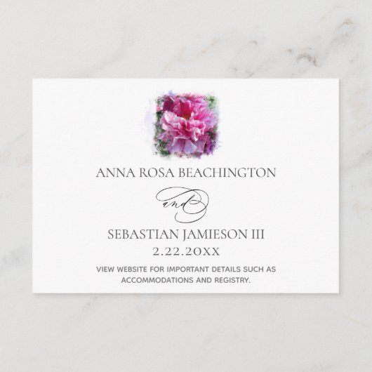 *~* Floral RSVP Website AR1 Huwelijk RSVP Informatiekaartje (Achterkant)