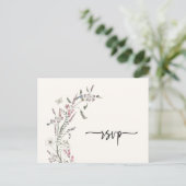 Floral RSVP Wedding Briefkaart (Staand voorkant)