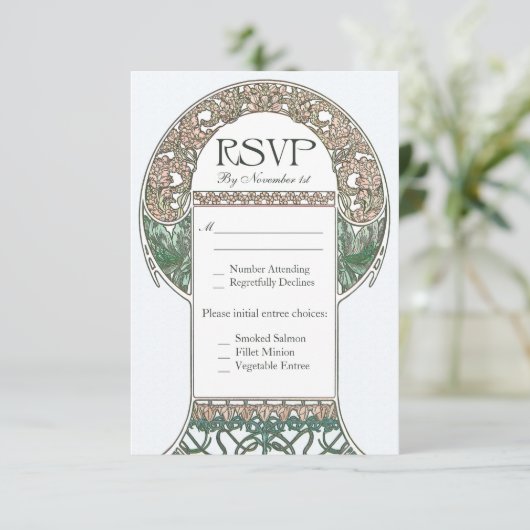  Floral RSVP Wedding Cards I Kaartje (Staand voorkant)