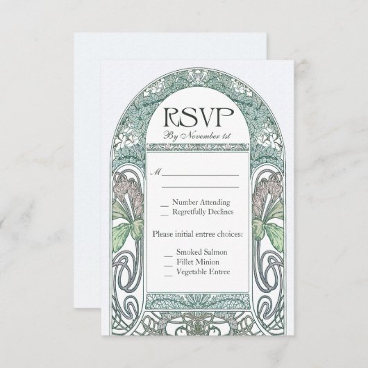  Floral RSVP Wedding Cards IV (Voorkant / Achterkant)
