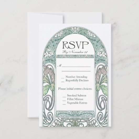  Floral RSVP Wedding Cards IV Kaartje (Voorkant)