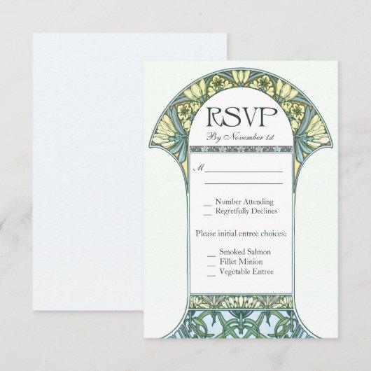  Floral RSVP Wedding Cards VII Kaartje (Voorkant / Achterkant)