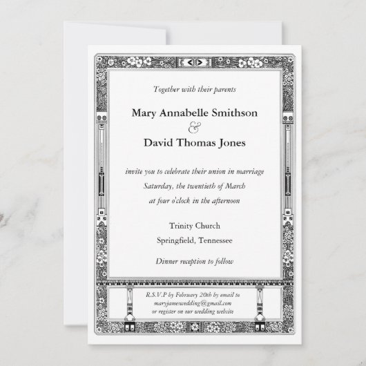 Floral RSVP Wedding Invitation Kaart (Voorkant)