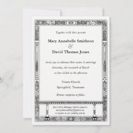 Floral RSVP Wedding Invitation with Directions Kaart