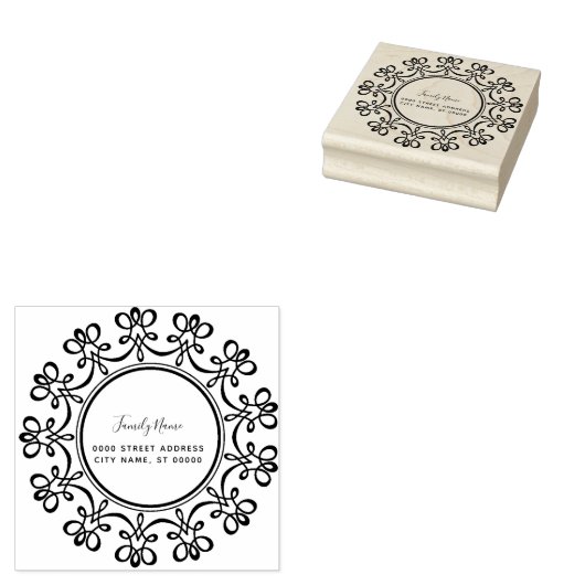 Floral Rubber Stamp Rubberstempel (Gestempeld)