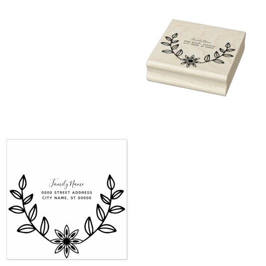 Floral Rubber Stamp Rubberstempel (Gestempeld)