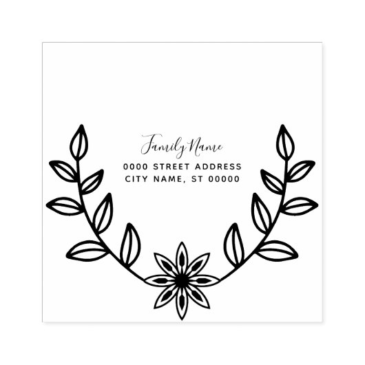 Floral Rubber Stamp Rubberstempel (Afrduk)