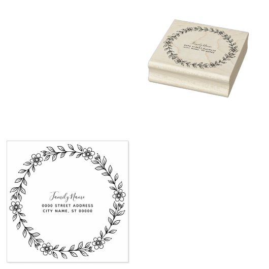 Floral Rubber Stamp Rubberstempel (Gestempeld)