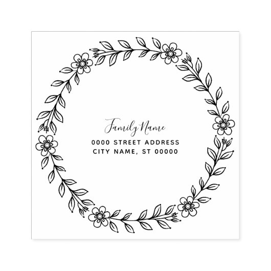 Floral Rubber Stamp Rubberstempel (Afrduk)