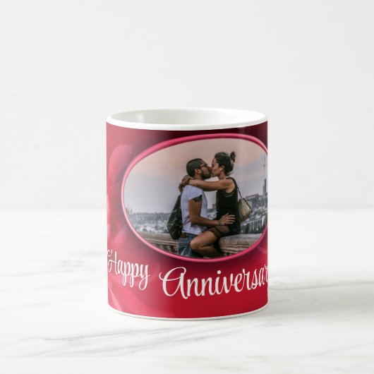 Floral ruby jubileum aangepaste foto-mok koffiemok (Center)