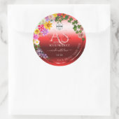 Floral Ruby Red Ombre Product Labels Monogram Logo (Tas)
