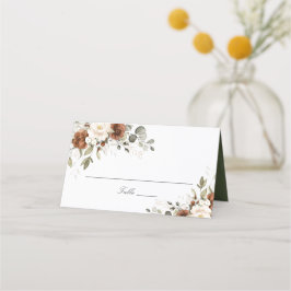 Floral Rust Cream Greenery Elegant Herfst Place Ca Plaatskaartje