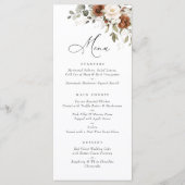 Floral Rust Cream Greenery Eucalyptus Wedding Menu (Voorkant)