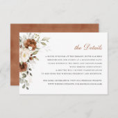 Floral Rust Cream Greenery Herfst - Invoegen Kaart (Voorkant / Achterkant)