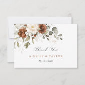 Floral Rust Cream Greenery Wedding Bedankt (Voorkant)