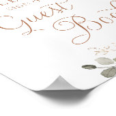 Floral Rust Cream Greenery Wedding Guest Book Sign Poster (Hoek)
