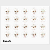 Floral Rust Cream Pompoen Baby shower Ronde Sticker (Vel)