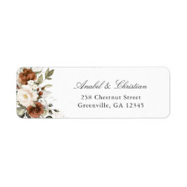 Floral Rust Greenery Cream Return Address Label